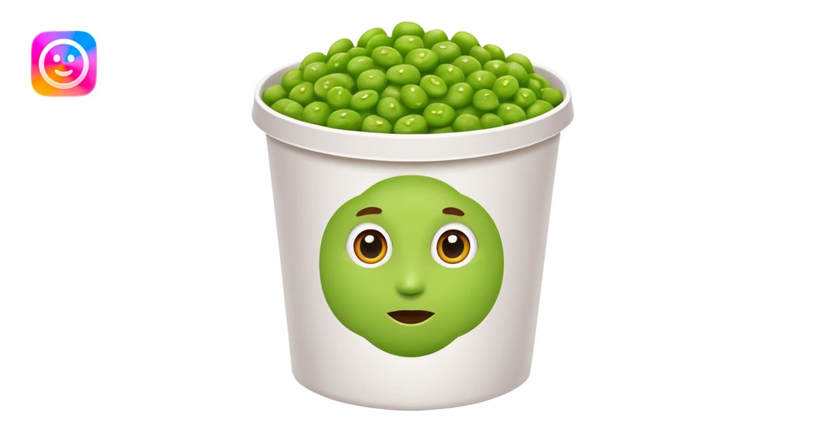 mushy peas in a disposable white cardboard container emoji | AI Emoji ...