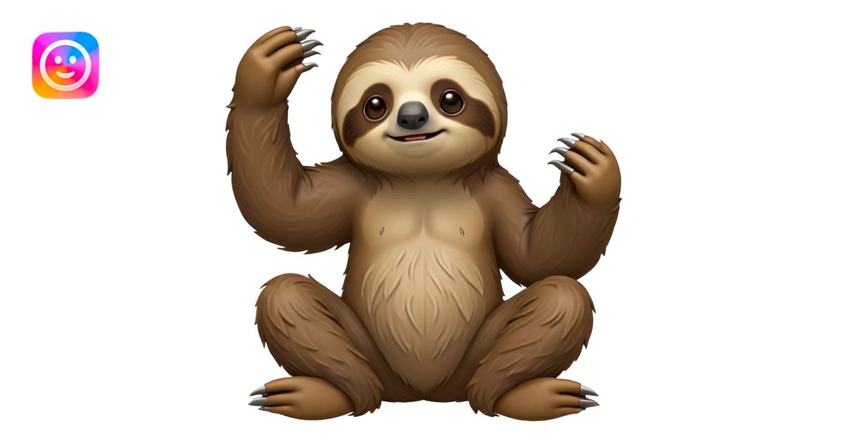 cinematic-sloth-realistic-full-body-sitting-emoji,-long-curved-claws ...