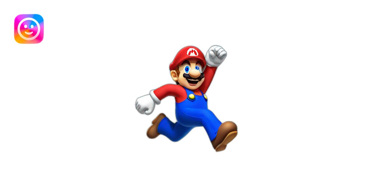 Mario Bros jumping to the finish line emoji | AI Emoji Generator