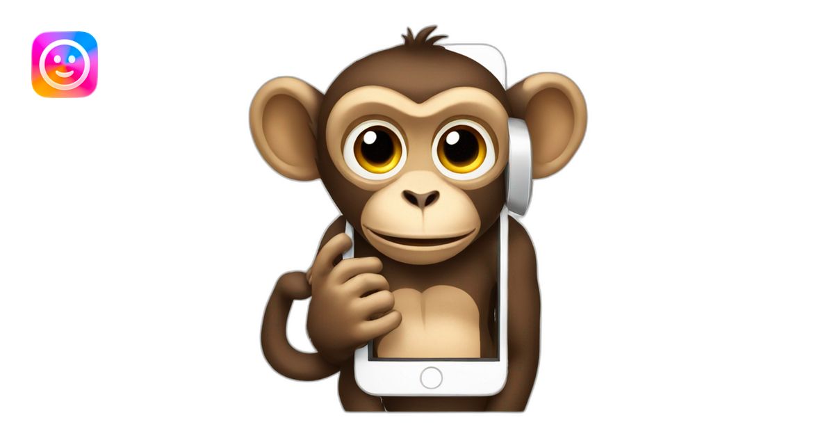 monkey on a phone emoji | AI Emoji Generator