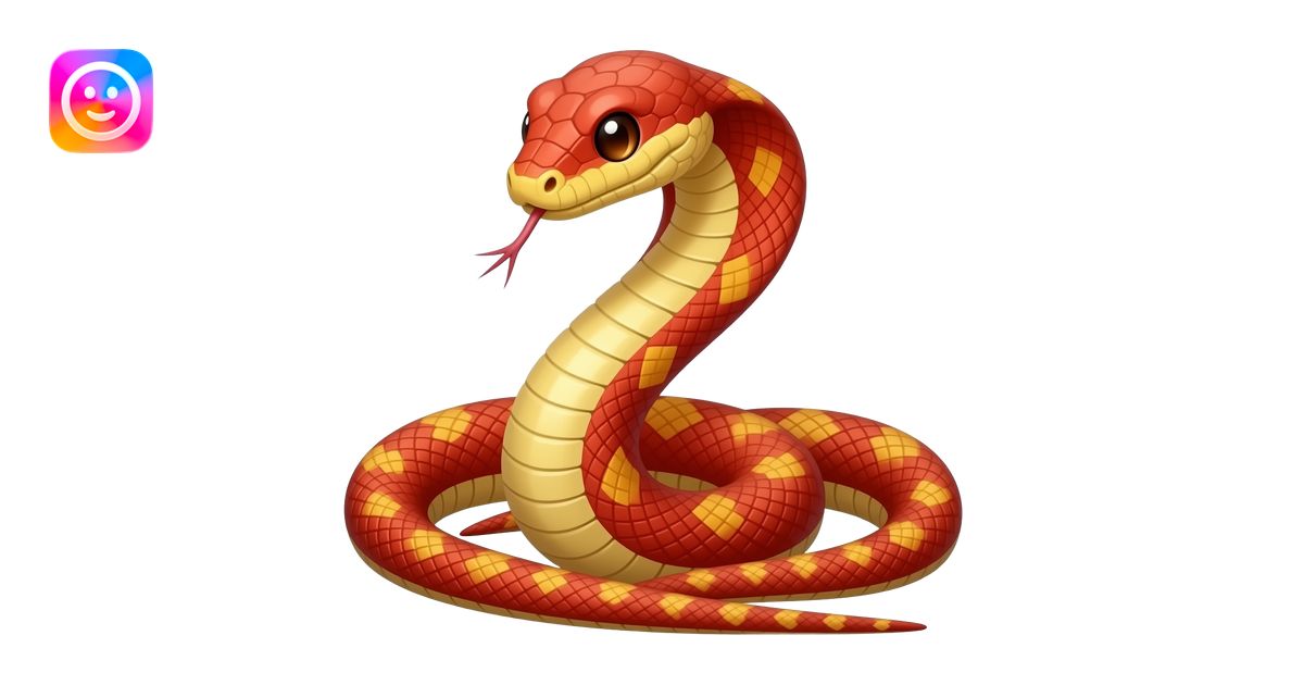 A red and yellow nagā. emoji | AI Emoji Generator