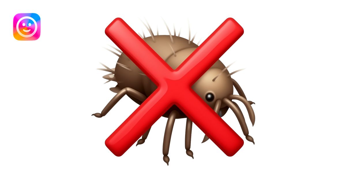 dust mite with red cross over it as in anti dust mite emoji | AI Emoji ...
