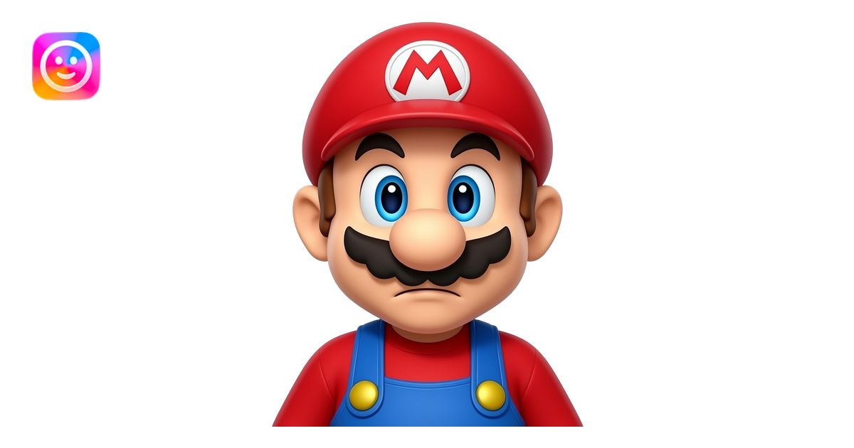 super mario doesn't know yet, close up emoji | AI Emoji Generator