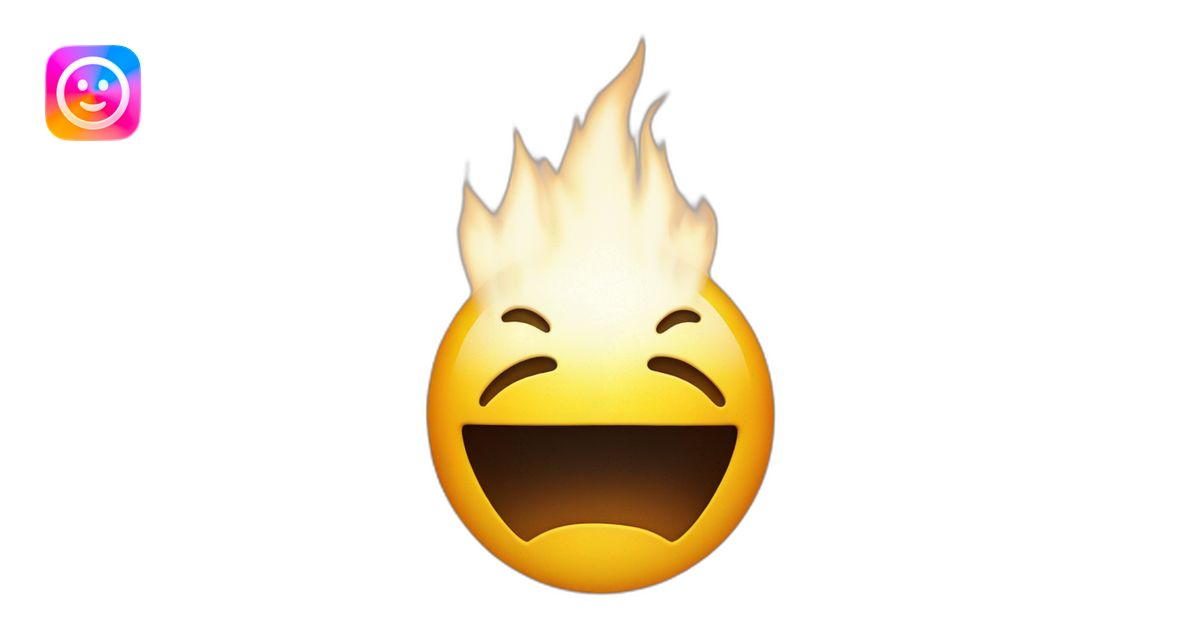 Un Smiley avec du feu qui sort des yeux emoji | AI Emoji Generator