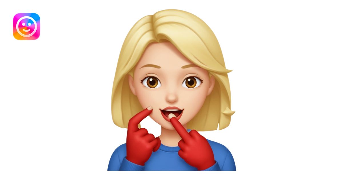Finger biting flirty face emoji | AI Emoji Generator