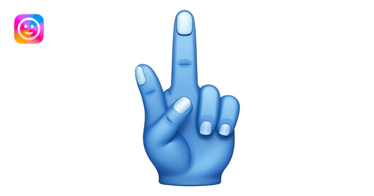 Blue middle finger emoji | AI Emoji Generator