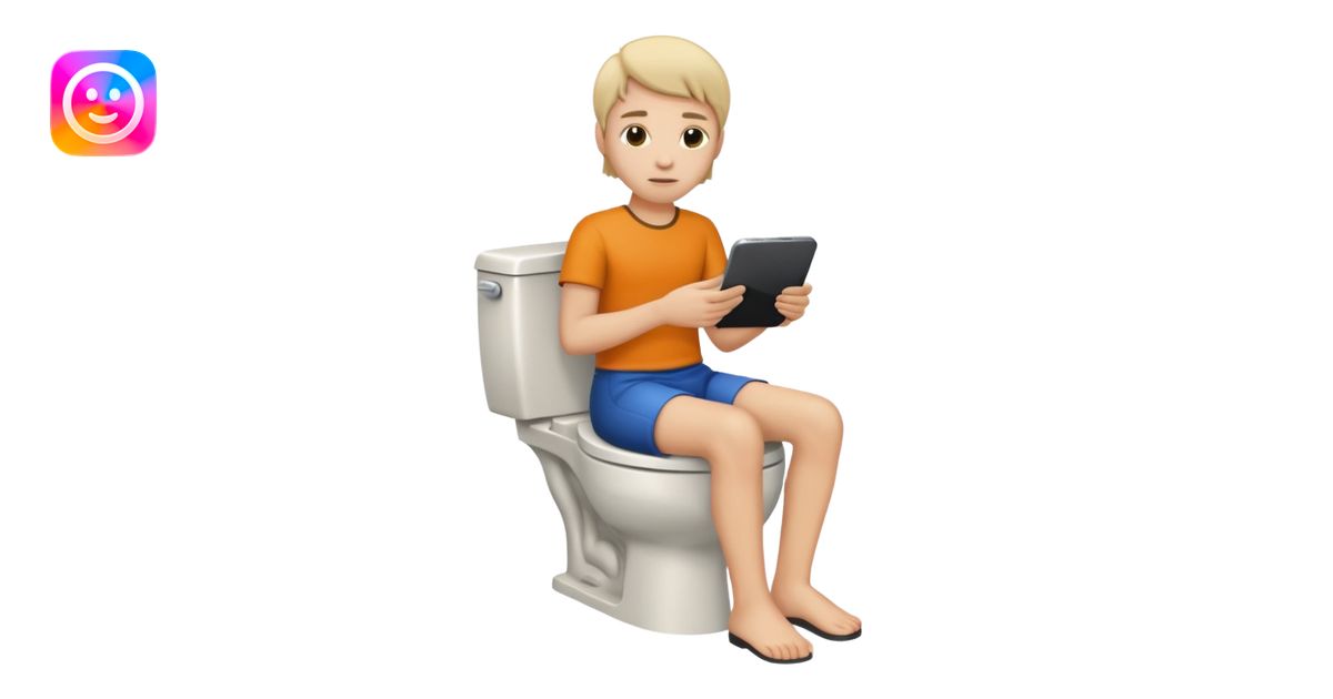 Pooping on a toilet emoji | AI Emoji Generator