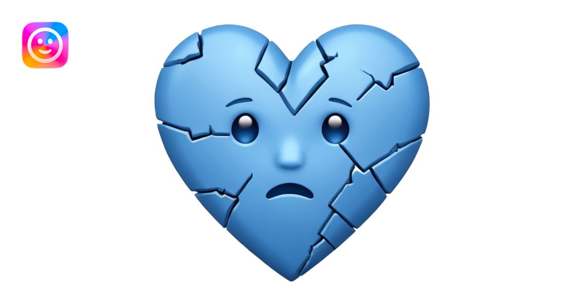 Emoji de corazón azul roto emoji | AI Emoji Generator