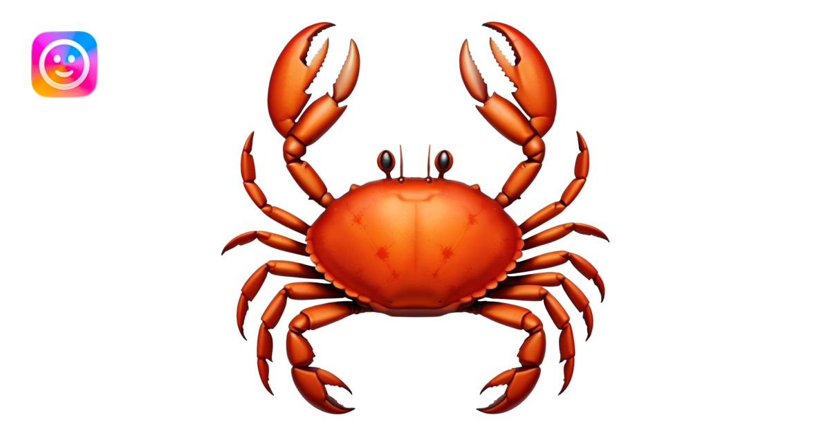 A check mark over the Rust crab emoji | AI Emoji Generator