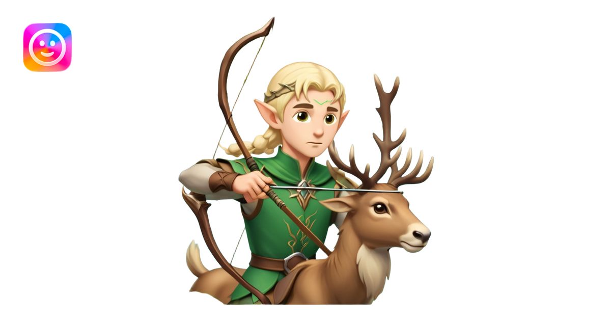 clash-of-clans-aesthetic-blond-male elf-archer-portrait-emoji, rendered ...