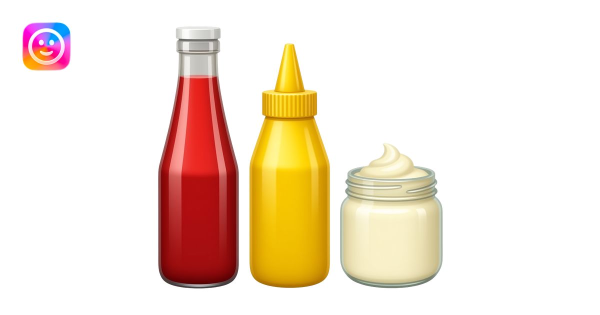 ketchup, mustard, and mayo emoji | AI Emoji Generator