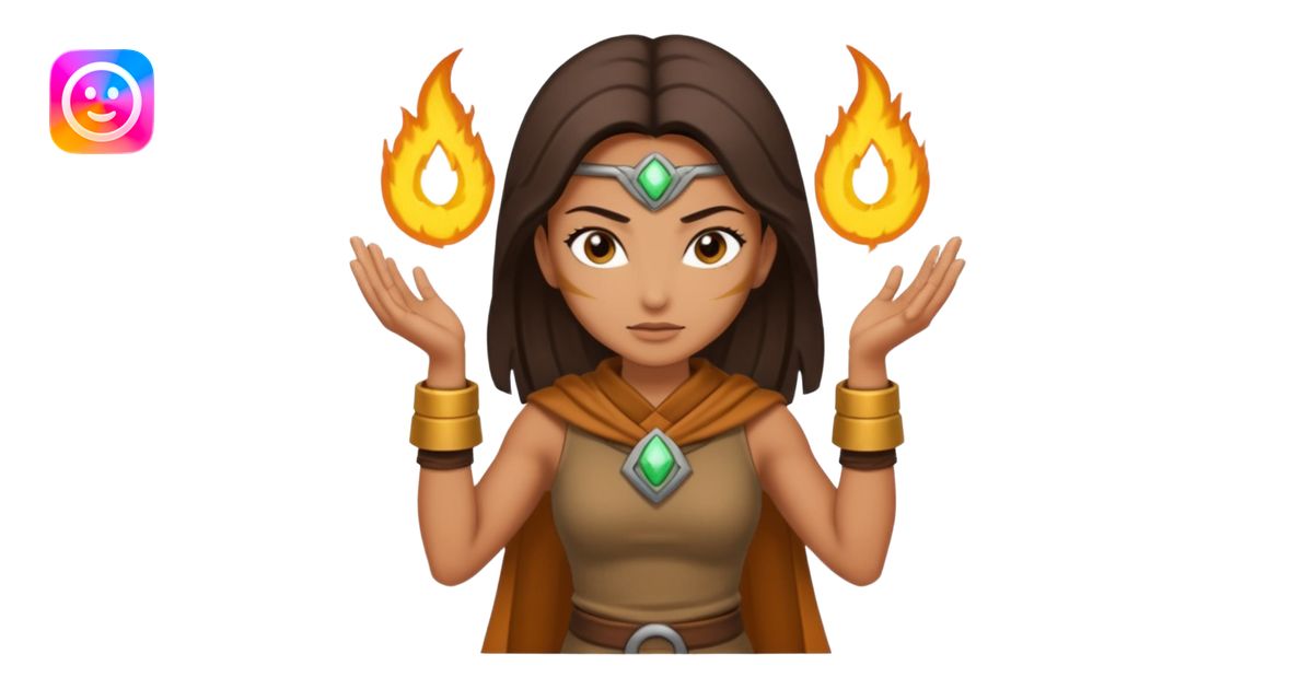 earth bender woman who has powers to shape mold emoji | AI Emoji Generator