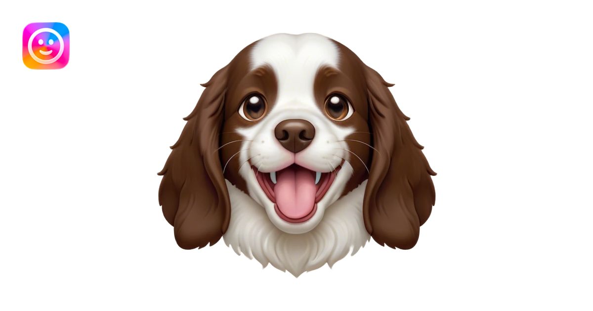 Cinematic Cute Yawning Springer Spaniel Portrait Emoji, Head tilted ...
