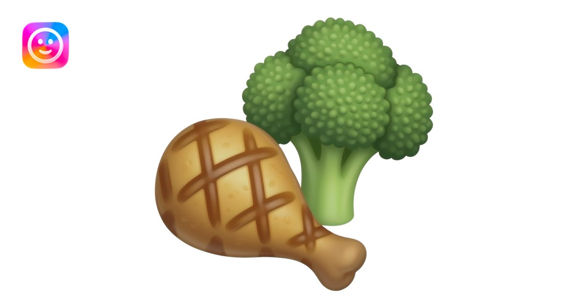 grilled chicken and broccoli emoji | AI Emoji Generator