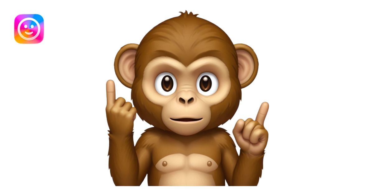 Monkey showing middle finger emoji | AI Emoji Generator