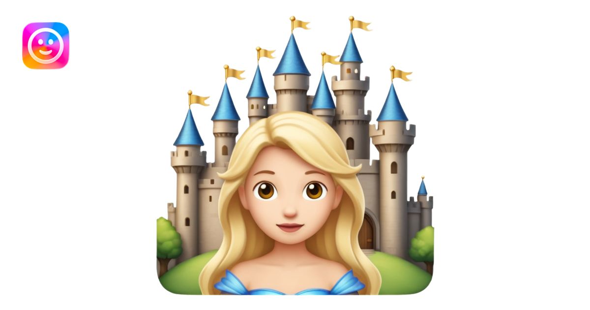 create a fairy emoji with a castle behind emoji | AI Emoji Generator