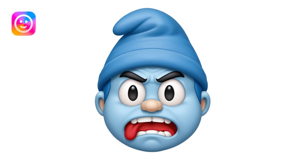 angry smurf emoji | AI Emoji Generator