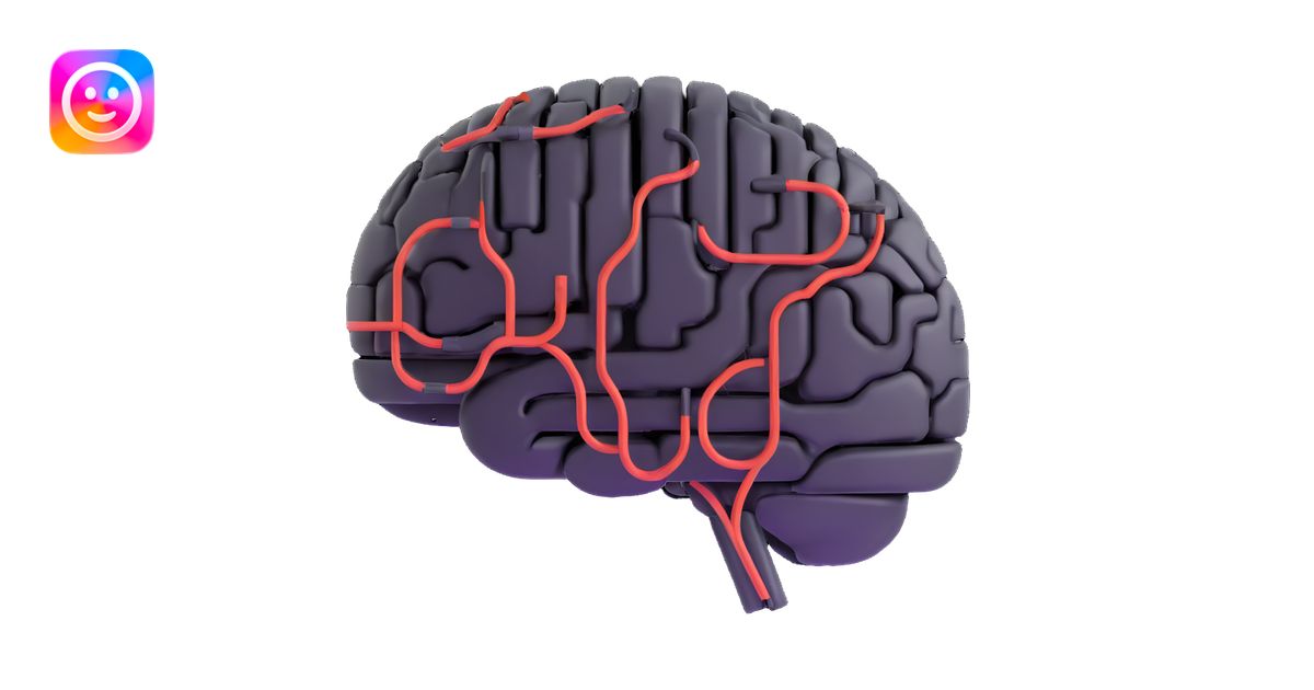 AI brain with circuits emoji | AI Emoji Generator