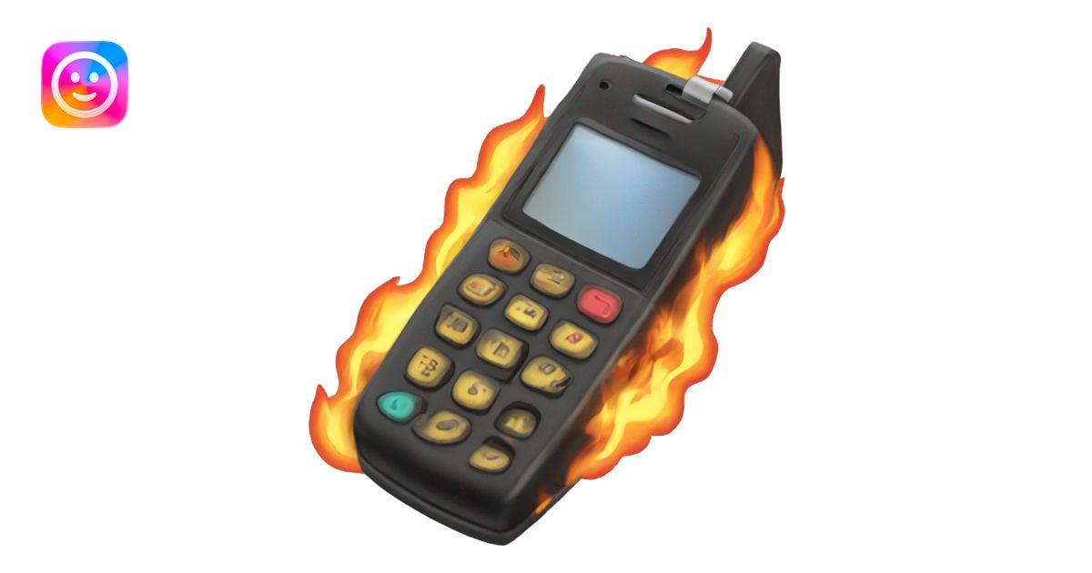 90s flip phone on fire emoji | AI Emoji Generator