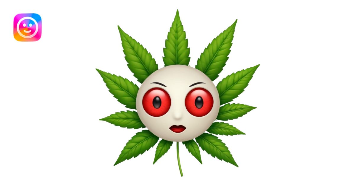 Red eyes emoji with weed emoji | AI Emoji Generator