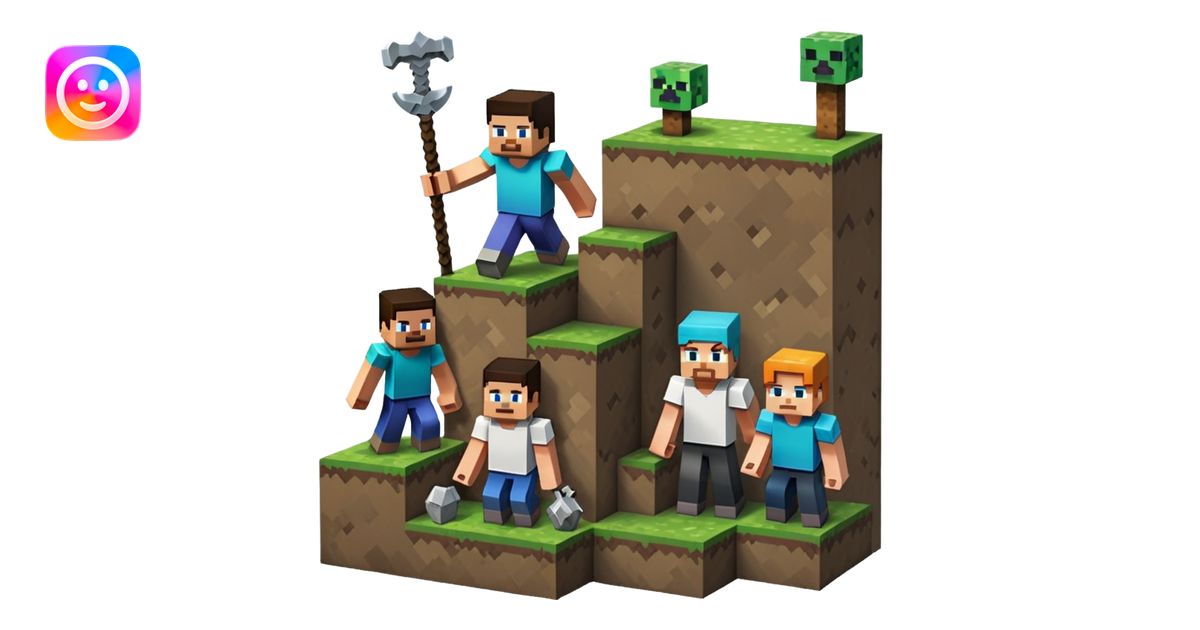 minecraft charectors building together a foundation emoji | AI Emoji ...
