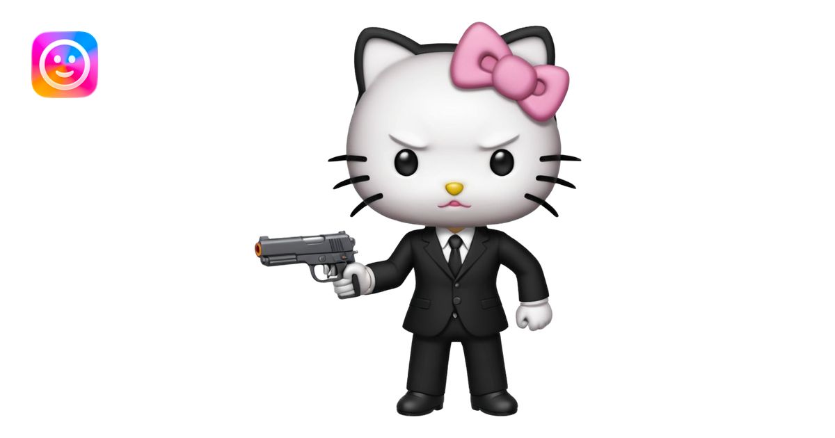 Mafia boss hello kitty who is a killer emoji | AI Emoji Generator