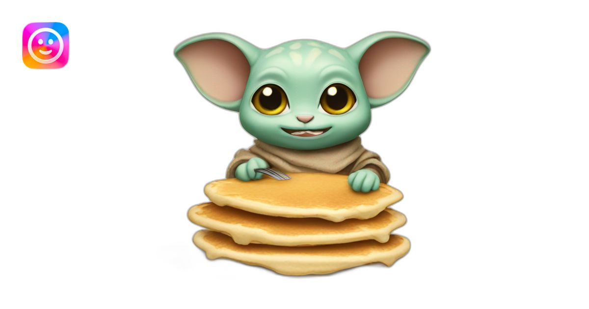 grogu eating pancakes emoji | AI Emoji Generator