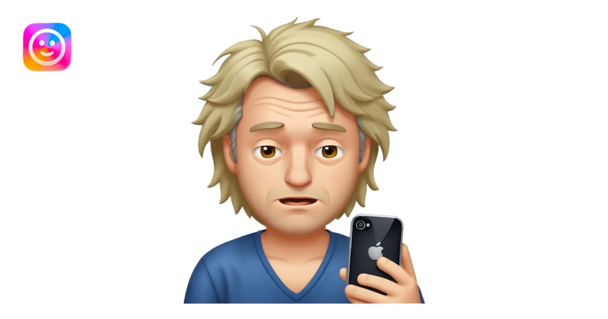 Drunk man who doesn’t know how to work iphone emoji | AI Emoji Generator