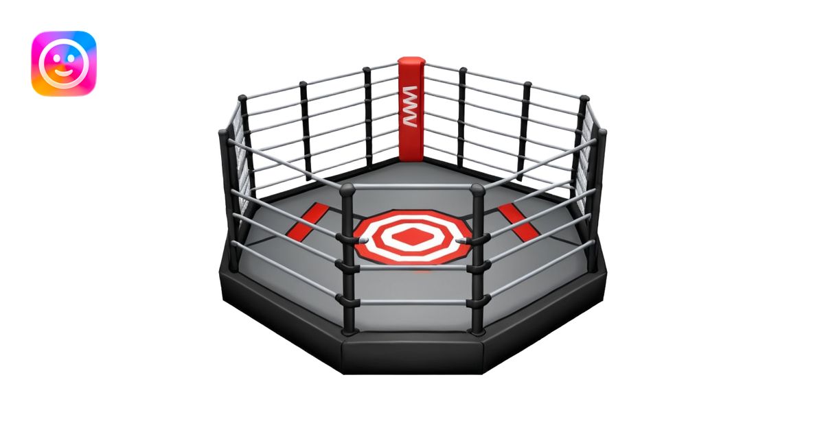 MMA cage arena object icon, octagon fighting cage with metal fence ...