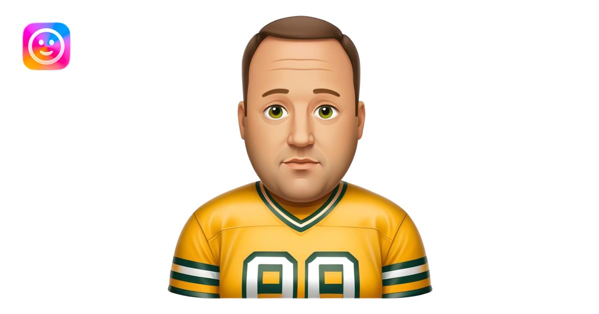 Kevin James as a Green Bay packers fan emoji | AI Emoji Generator
