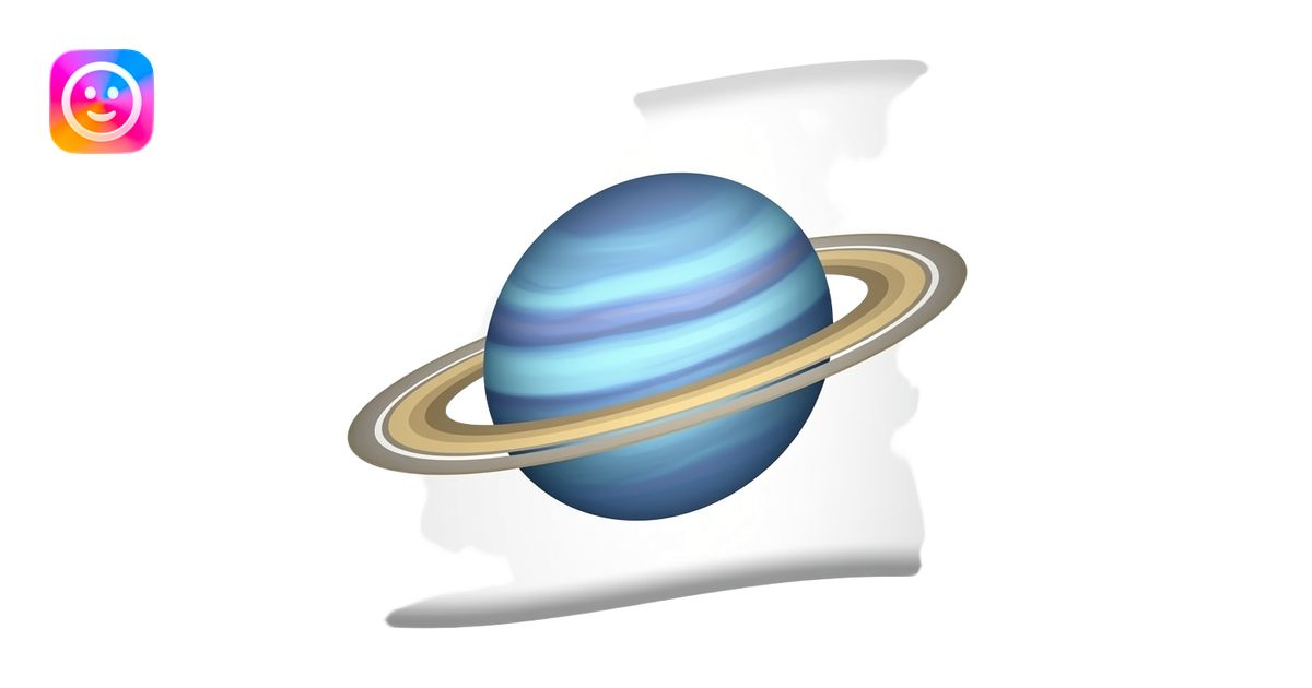 White flag with uranus planet on it emoji | AI Emoji Generator