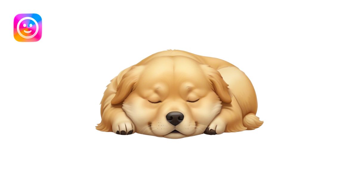 Cinematic Meme-Worthy Chubby Sleeping Golden Retriever Portrait Emoji ...