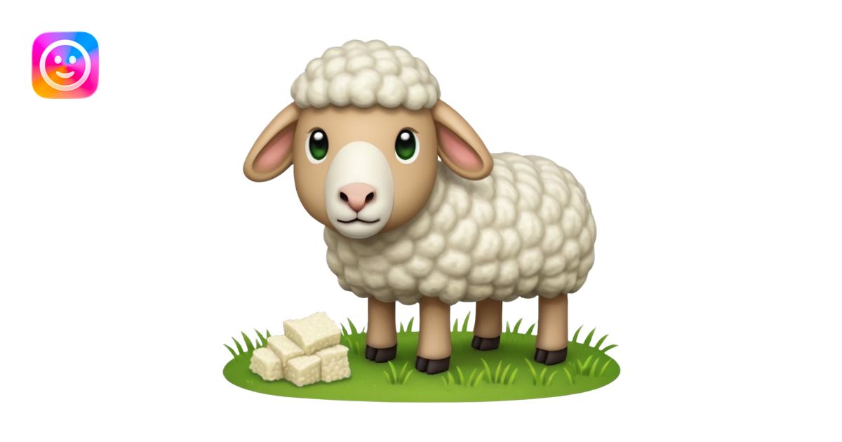 pixelated 2d sheep eating words 