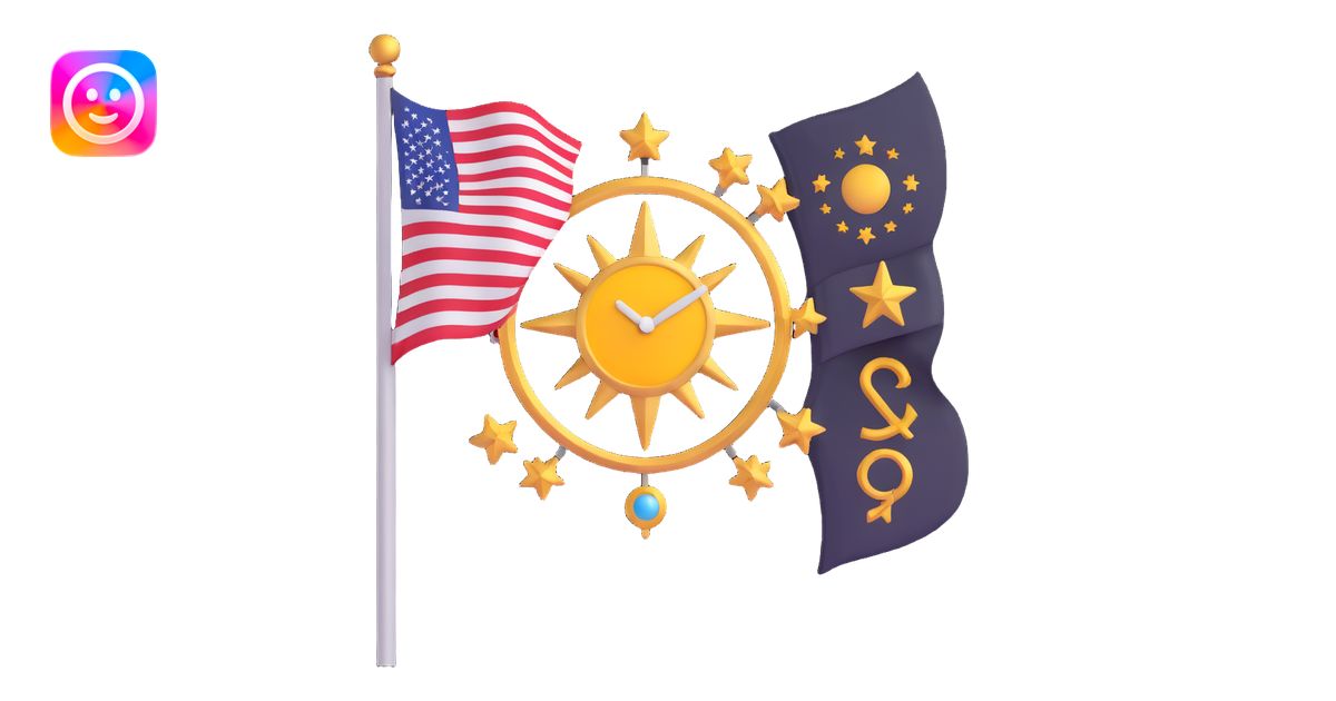 flag with celestial and time-related symbols, blending Chronos and ...
