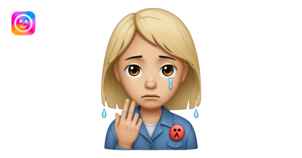 Face with tears holding a button saying its time for the world to end ...