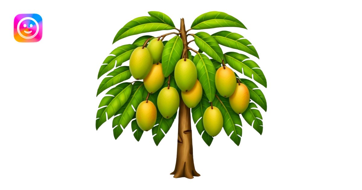 Mango tree, very less mangos, big and heavy leafs. emoji | AI Emoji ...
