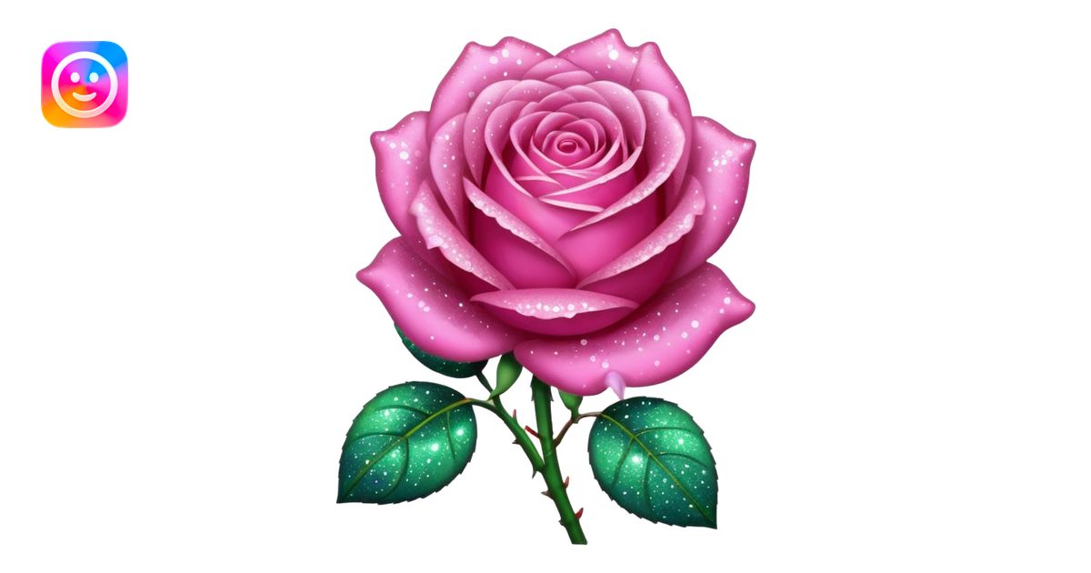 glitter pink rose emoji | AI Emoji Generator