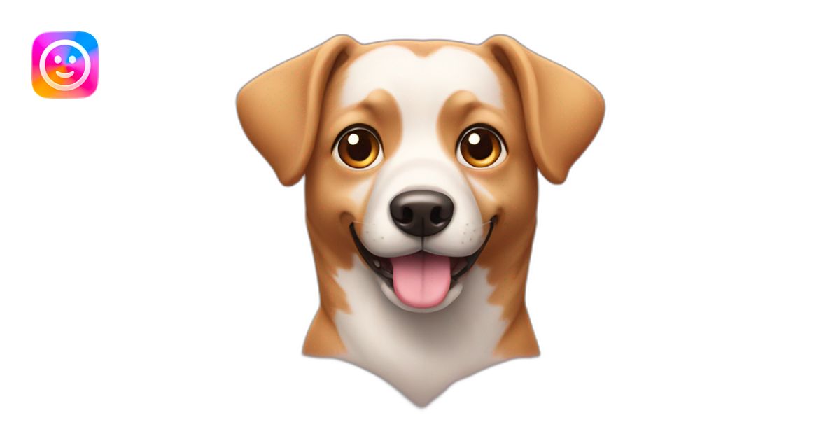Dog face with a big heart eyes emoji | AI Emoji Generator