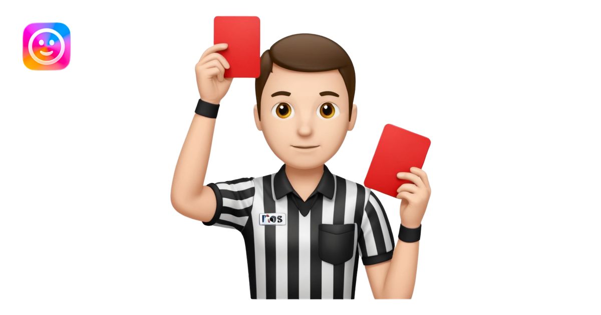 Referee with red card emoji | AI Emoji Generator