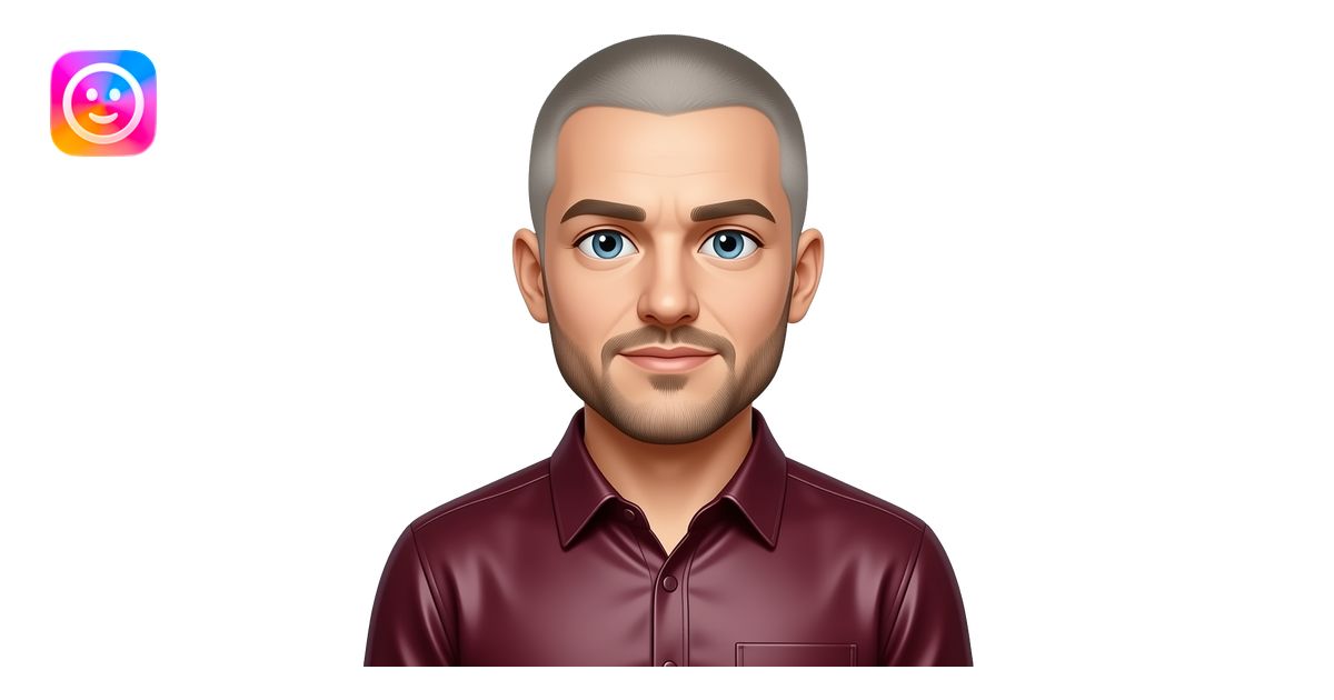 Sam from Strapped with hazel blue eyes, light grey buzz cut hair and ...