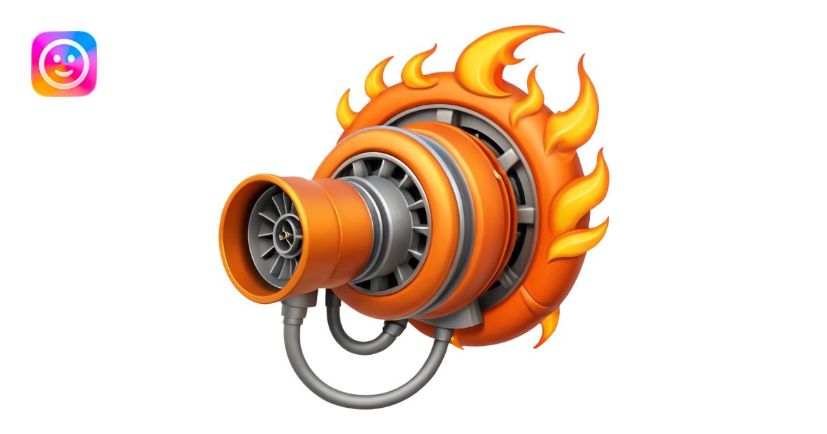 turbocharger with flames coming out emoji | AI Emoji Generator