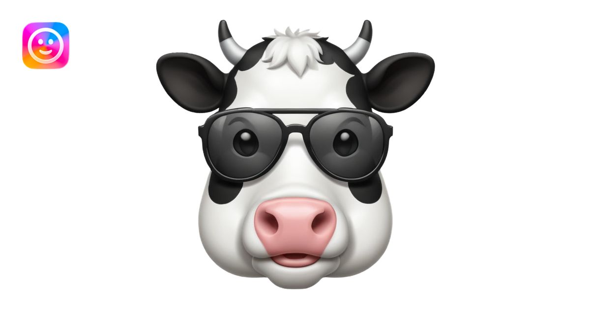 make a cow emoji wear sunglasses emoji | AI Emoji Generator