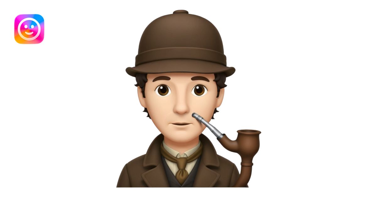 Sherlock Holmes with deerstalker hat emoji | AI Emoji Generator