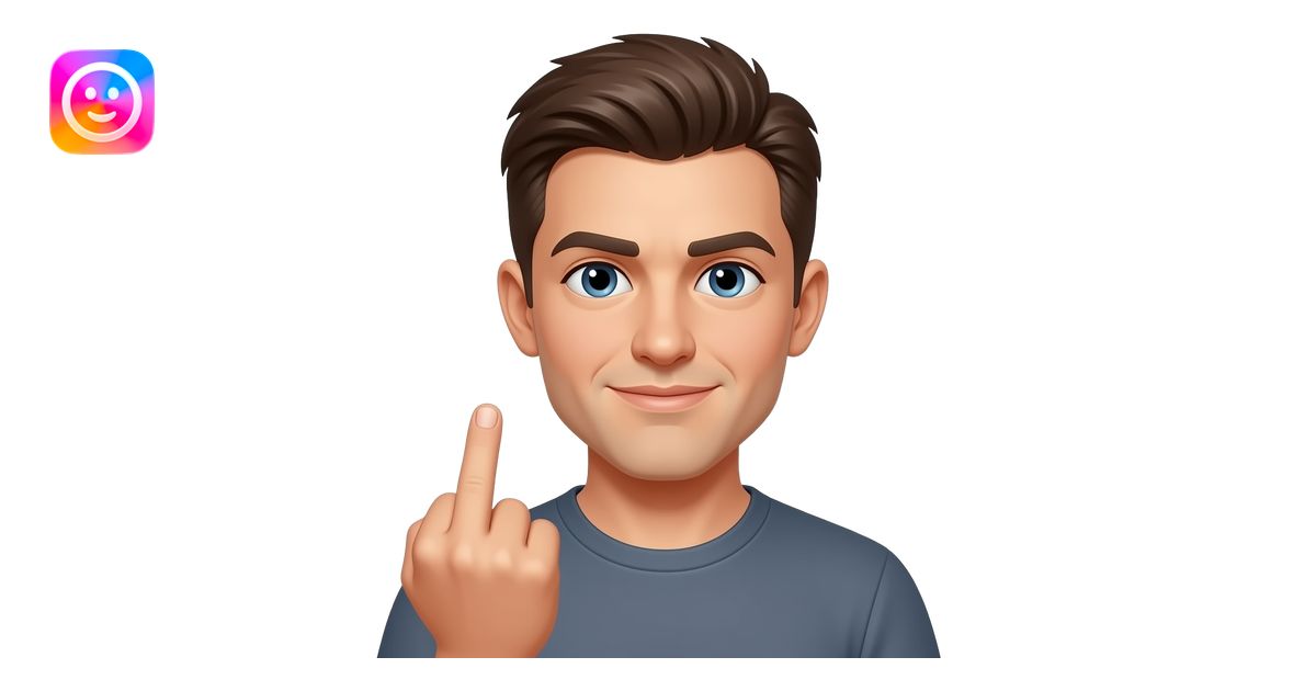 Light skin guy giving middle finger emoji | AI Emoji Generator