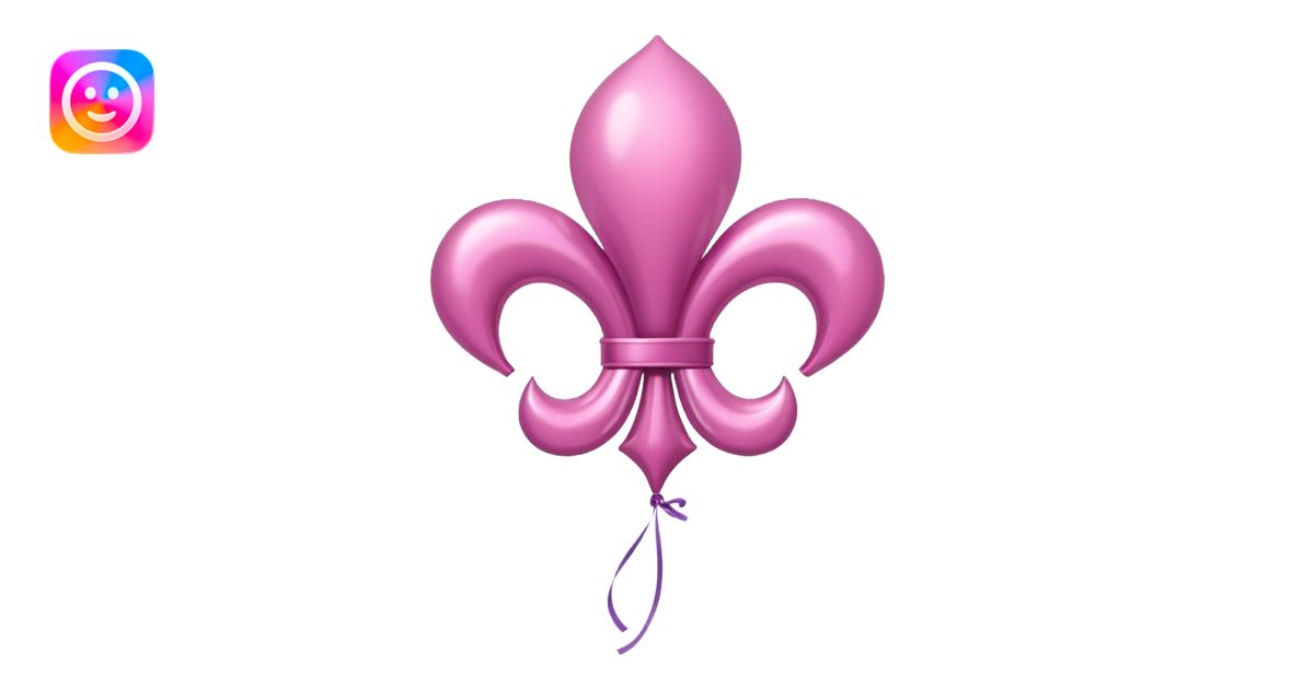 Fleur de lis pink balloon emoji | AI Emoji Generator