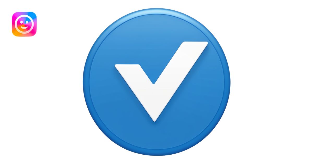 A small, flat emoji-style blue verification checkmark, inspired by ...