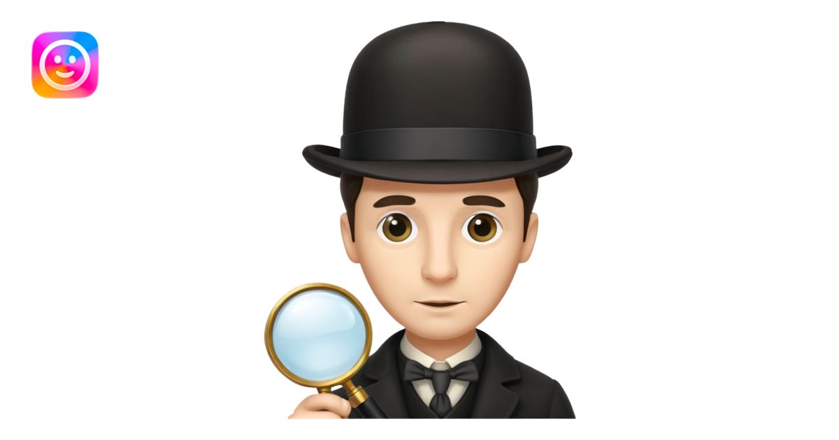 Sherlock Holmes in a bowler hat and with a magnifying glass emoji | AI ...