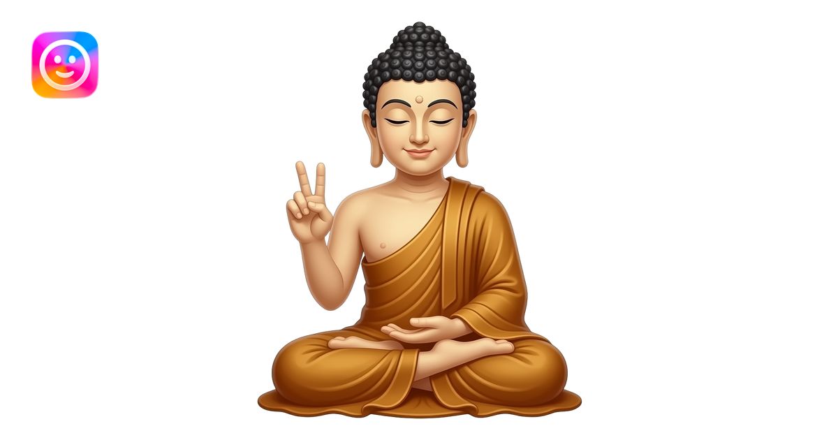 The Buddha with a peace sign emoji | AI Emoji Generator