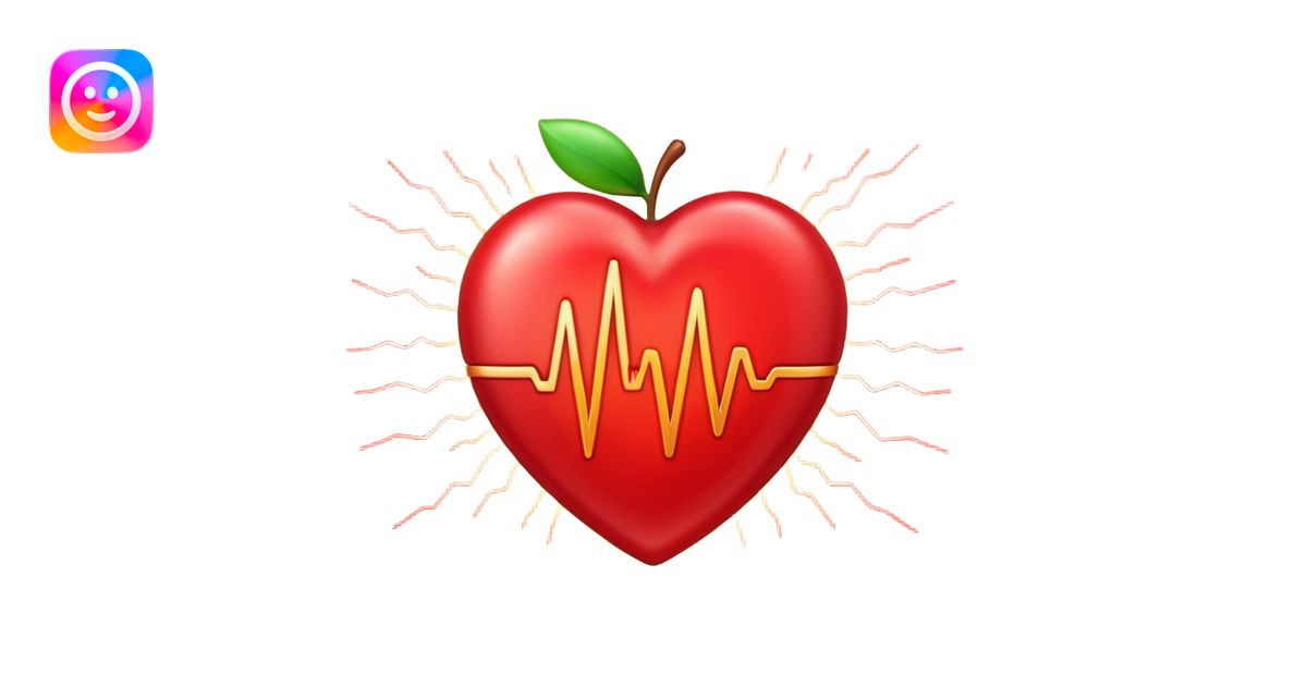 emoji of a red beating heart with gentle motion lines or soundwave ...