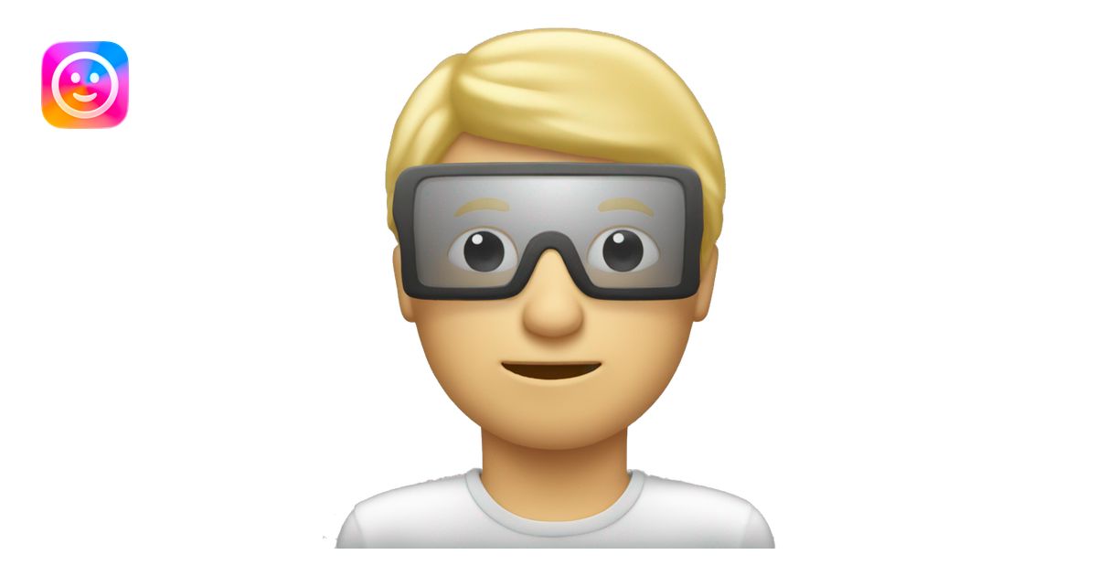 homme blond derrière son écran d'ordinateur emoji | AI Emoji Generator